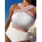 Padded Hollow Striped One-Piece Swimwear