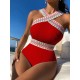Padded Hollow Striped One-Piece Swimwear Padded Hollow Striped One-Piece Swimwear