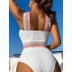 Padded Hollow Striped One-Piece Swimwear Padded Hollow Striped One-Piece Swimwear