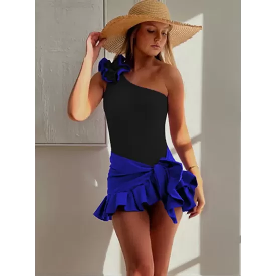 Flower Shape One-Shoulder One-Piece Swimwear&Cover-Ups Skirts Flower Shape One-Shoulder One-Piece Swimwear&Cover-Ups Skirts