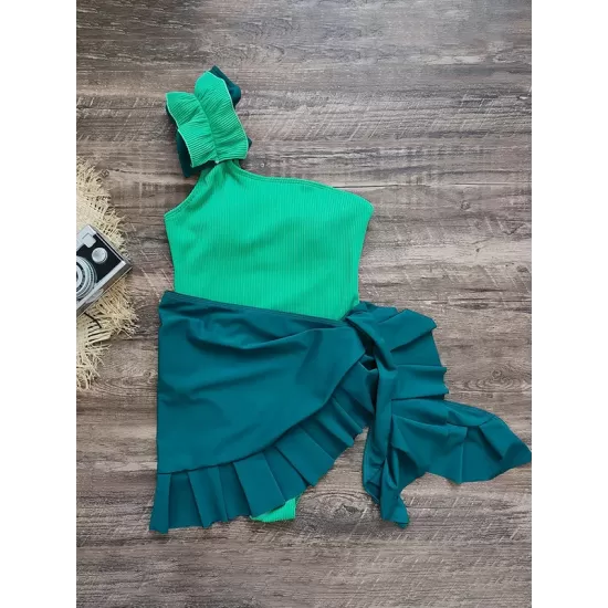 Flower Shape One-Shoulder One-Piece Swimwear&Cover-Ups Skirts Flower Shape One-Shoulder One-Piece Swimwear&Cover-Ups Skirts