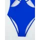 Backless Beads Hollow Solid Color Padded One-Piece Swimwear Backless Beads Hollow Solid Color Padded One-Piece Swimwear