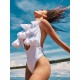 Backless Bandage Falbala Deep V-Neck One-Piece Swimwear Backless Bandage Falbala Deep V-Neck One-Piece Swimwear