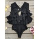 Backless Bandage Falbala Deep V-Neck One-Piece Swimwear Backless Bandage Falbala Deep V-Neck One-Piece Swimwear