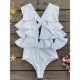 Backless Bandage Falbala Deep V-Neck One-Piece Swimwear Backless Bandage Falbala Deep V-Neck One-Piece Swimwear
