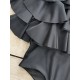 Backless Bandage Falbala Deep V-Neck One-Piece Swimwear Backless Bandage Falbala Deep V-Neck One-Piece Swimwear