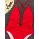 Padded Sleeveless Backless Belted Hollow Solid Color Woven Deep V-Neck One-Piece Swimwear Padded Sleeveless Backless Belted Hollow Solid Color Woven Deep V-Neck One-Piece Swimwear