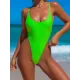 Solid Color Backless Bandage Split Bikini Swimsuit Solid Color Backless Bandage Split Bikini Swimsuit