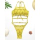 Sexy Snake-Print Bandage Hollow One-Piece Swimwear Sexy Snake-Print Bandage Hollow One-Piece Swimwear