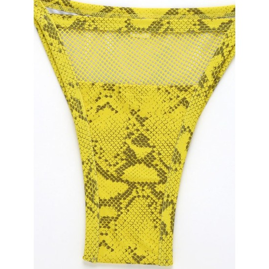 Sexy Snake-Print Bandage Hollow One-Piece Swimwear Sexy Snake-Print Bandage Hollow One-Piece Swimwear