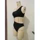 One-Shoulder Hollow Solid Color One-Piece Swimsuit One-Shoulder Hollow Solid Color One-Piece Swimsuit