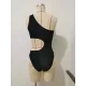 One-Shoulder Hollow Solid Color One-Piece Swimsuit One-Shoulder Hollow Solid Color One-Piece Swimsuit
