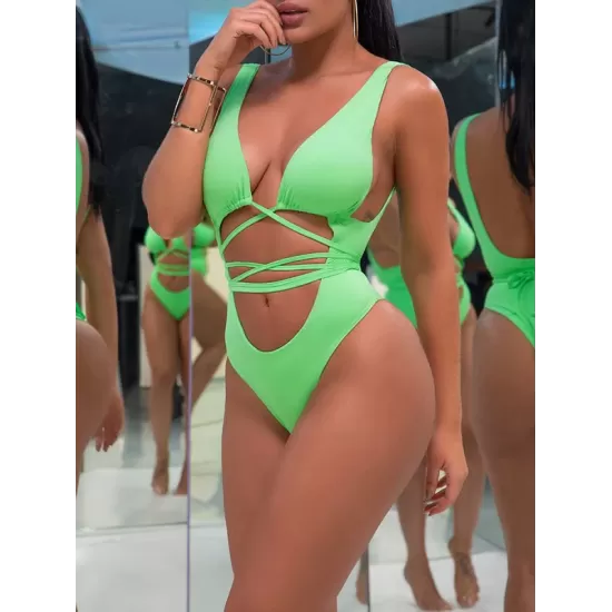 Nylon Sexy Bandage One-Piece Bikini Swimsuit Nylon Sexy Bandage One-Piece Bikini Swimsuit