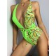 Color-Block Deep V-Neck Backless One-Piece Swimwear Color-Block Deep V-Neck Backless One-Piece Swimwear