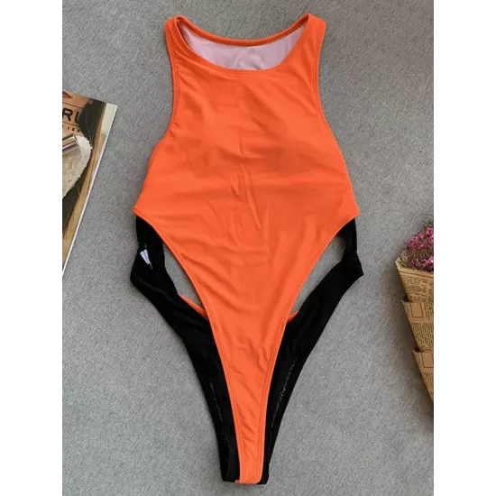 Monokini Sleeveless Split-Joint Backless One-Piece Swimwear Monokini Sleeveless Split-Joint Backless One-Piece Swimwear