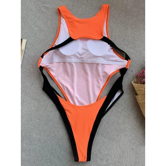 Monokini Sleeveless Split-Joint Backless One-Piece Swimwear Monokini Sleeveless Split-Joint Backless One-Piece Swimwear