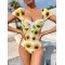 Sunflower Short Sleeve Underwired One-Piece Swimwear
