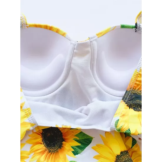 Sunflower Short Sleeve Underwired One-Piece Swimwear Sunflower Short Sleeve Underwired One-Piece Swimwear
