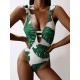 Sleeveless Monstera Ceriman Backless One-Piece Swimwear Sleeveless Monstera Ceriman Backless One-Piece Swimwear