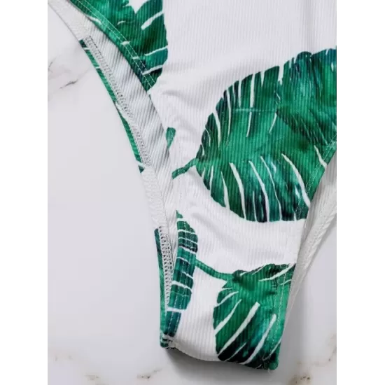 Sleeveless Monstera Ceriman Backless One-Piece Swimwear Sleeveless Monstera Ceriman Backless One-Piece Swimwear