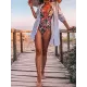 Floral Spaghetti-Neck Backless Hollow One-Piece Swimwear Floral Spaghetti-Neck Backless Hollow One-Piece Swimwear