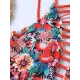 Floral Spaghetti-Neck Backless Hollow One-Piece Swimwear Floral Spaghetti-Neck Backless Hollow One-Piece Swimwear