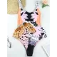 Sleeveless Padded Backless Leopard Print One-Piece Swimwear Sleeveless Padded Backless Leopard Print One-Piece Swimwear