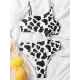 Monokini Sleeveless Black Printed Padded One-Piece Swimwear Monokini Sleeveless Black Printed Padded One-Piece Swimwear