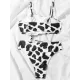 Monokini Sleeveless Black Printed Padded One-Piece Swimwear Monokini Sleeveless Black Printed Padded One-Piece Swimwear