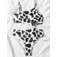 Monokini Sleeveless Black Printed Padded One-Piece Swimwear Monokini Sleeveless Black Printed Padded One-Piece Swimwear