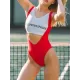 Two-Piece Sleeveless Floral Print Padded One-Piece Swimwear Two-Piece Sleeveless Floral Print Padded One-Piece Swimwear