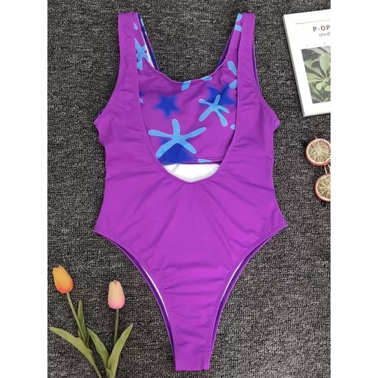 Two-Piece Sleeveless Floral Print Padded One-Piece Swimwear Two-Piece Sleeveless Floral Print Padded One-Piece Swimwear