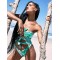 Tie-Dyed Off-The-Shoulder Bandage Hollow One-Piece Swimwear