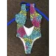Multi-Colored Leopard Halterneck Bandage Hollow Backless One-Piece Swiwmear Multi-Colored Leopard Halterneck Bandage Hollow Backless One-Piece Swiwmear
