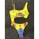 One-Piece Floral Printed Sleeveless Backless Monokini Swimwear One-Piece Floral Printed Sleeveless Backless Monokini Swimwear