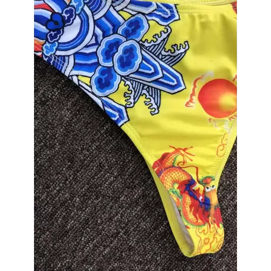 One-Piece Floral Printed Sleeveless Backless Monokini Swimwear One-Piece Floral Printed Sleeveless Backless Monokini Swimwear
