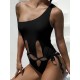 One-Shoulder Split-Joint Hollow Solid Color One-Piece Swimwear One-Shoulder Split-Joint Hollow Solid Color One-Piece Swimwear
