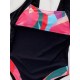 Contrast Color U-Neck Padded U-Back One-Piece Swimwear Contrast Color U-Neck Padded U-Back One-Piece Swimwear