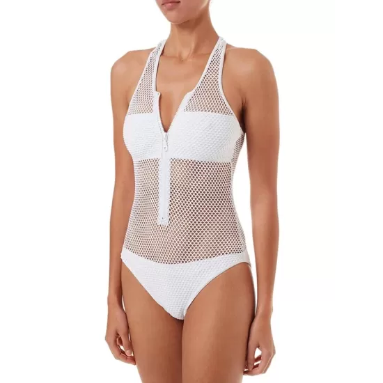 Strapless Mesh Hollow Zipper Breathable One-Piece Swimwear Strapless Mesh Hollow Zipper Breathable One-Piece Swimwear