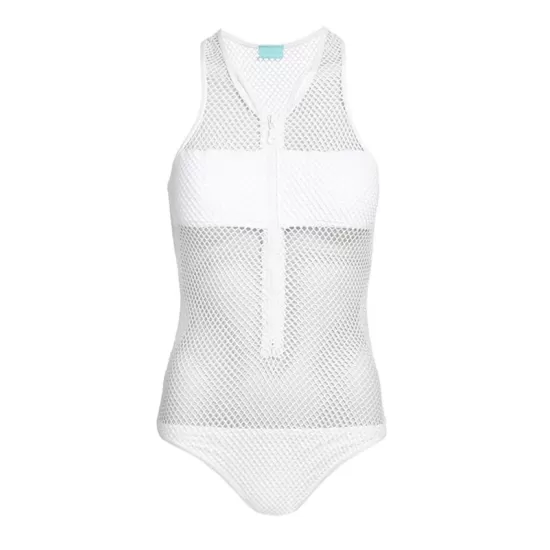 Strapless Mesh Hollow Zipper Breathable One-Piece Swimwear Strapless Mesh Hollow Zipper Breathable One-Piece Swimwear