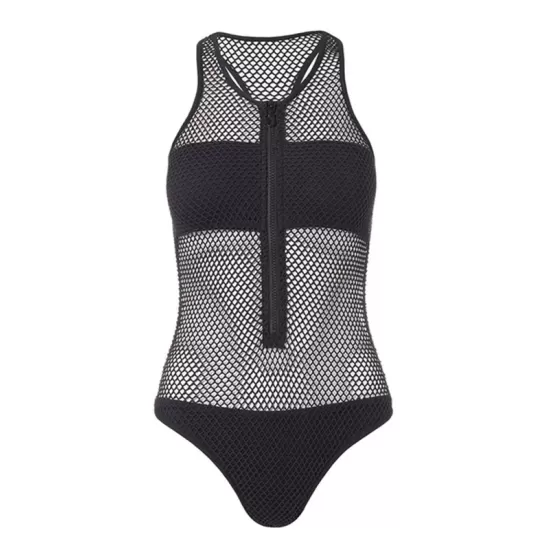 Strapless Mesh Hollow Zipper Breathable One-Piece Swimwear Strapless Mesh Hollow Zipper Breathable One-Piece Swimwear
