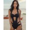 Belly-Hollow Strapless Backless Solid Color Halterneck Monokini Swimwear
