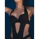Belly-Hollow Strapless Backless Solid Color Halterneck Monokini Swimwear Belly-Hollow Strapless Backless Solid Color Halterneck Monokini Swimwear