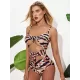 Stylish Spaghetti-Neck Tiger Print Hollow Bandage One-Piece Swimwear Stylish Spaghetti-Neck Tiger Print Hollow Bandage One-Piece Swimwear