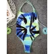 Color Blooming Spaghetti-Neck Padded Backless Bandage One-Piece Swimwear Color Blooming Spaghetti-Neck Padded Backless Bandage One-Piece Swimwear