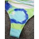 Color Blooming Spaghetti-Neck Padded Backless Bandage One-Piece Swimwear Color Blooming Spaghetti-Neck Padded Backless Bandage One-Piece Swimwear