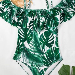 Monstera Ceriman Off-The-Shoulder Padded One-Piece Swimwear