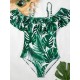 Monstera Ceriman Off-The-Shoulder Padded One-Piece Swimwear Monstera Ceriman Off-The-Shoulder Padded One-Piece Swimwear