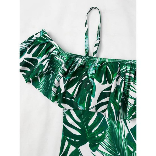 Monstera Ceriman Off-The-Shoulder Padded One-Piece Swimwear Monstera Ceriman Off-The-Shoulder Padded One-Piece Swimwear