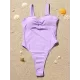 Sleeveless Solid Color Ruffled Sexy Slim One-Piece Swimwear Sleeveless Solid Color Ruffled Sexy Slim One-Piece Swimwear